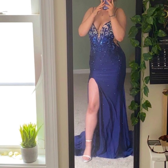 Amarra Dresses & Skirts - Amarra blue sequin fit n flare size 4 prom dress only worn once